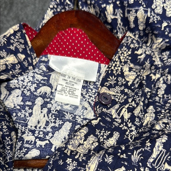 Source Unknown Blue and Cream Long Sleeve Dress - Picture 6 of 6